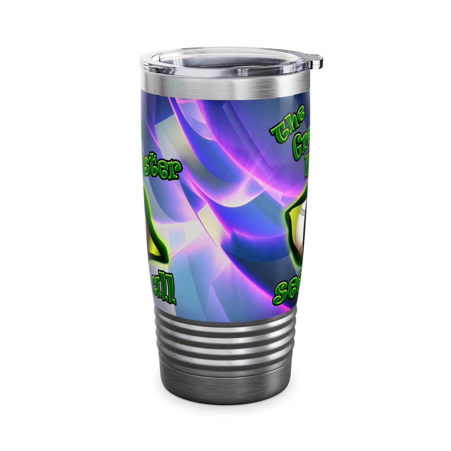 green monster - Ringneck Tumbler, 20oz (grey-pink wave)