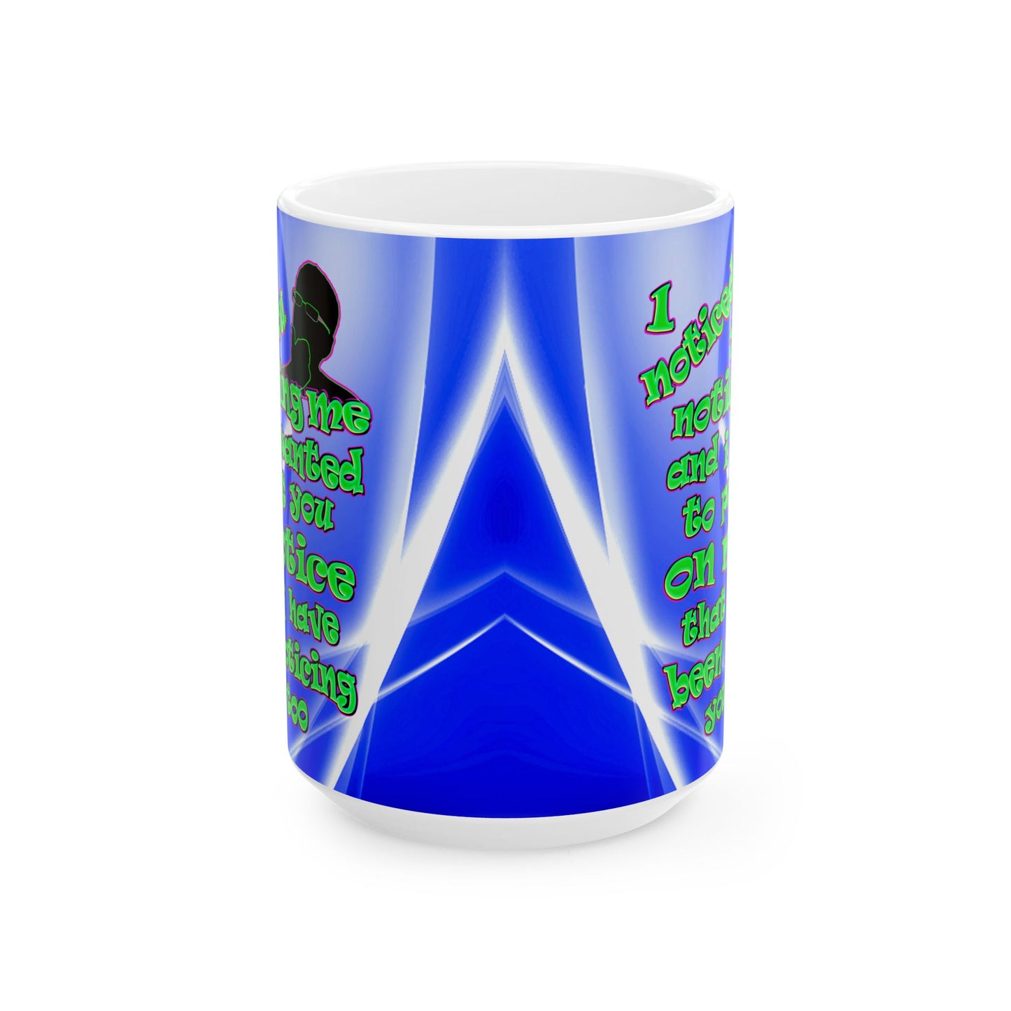 noticed you noticing - White Mug (blue-white wave)