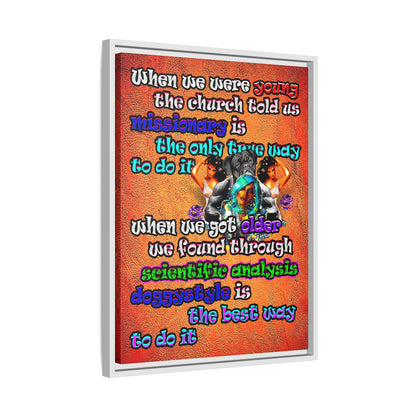 doggystyle - framed canvas art (burnt orange)