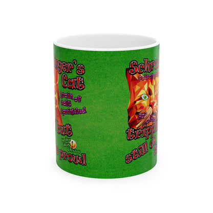 schrodinger's cat - White Mug (green turf)