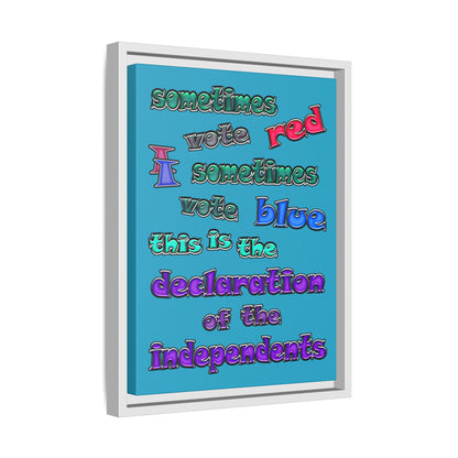 declaration of the independents - framed canvas art (turquoise)