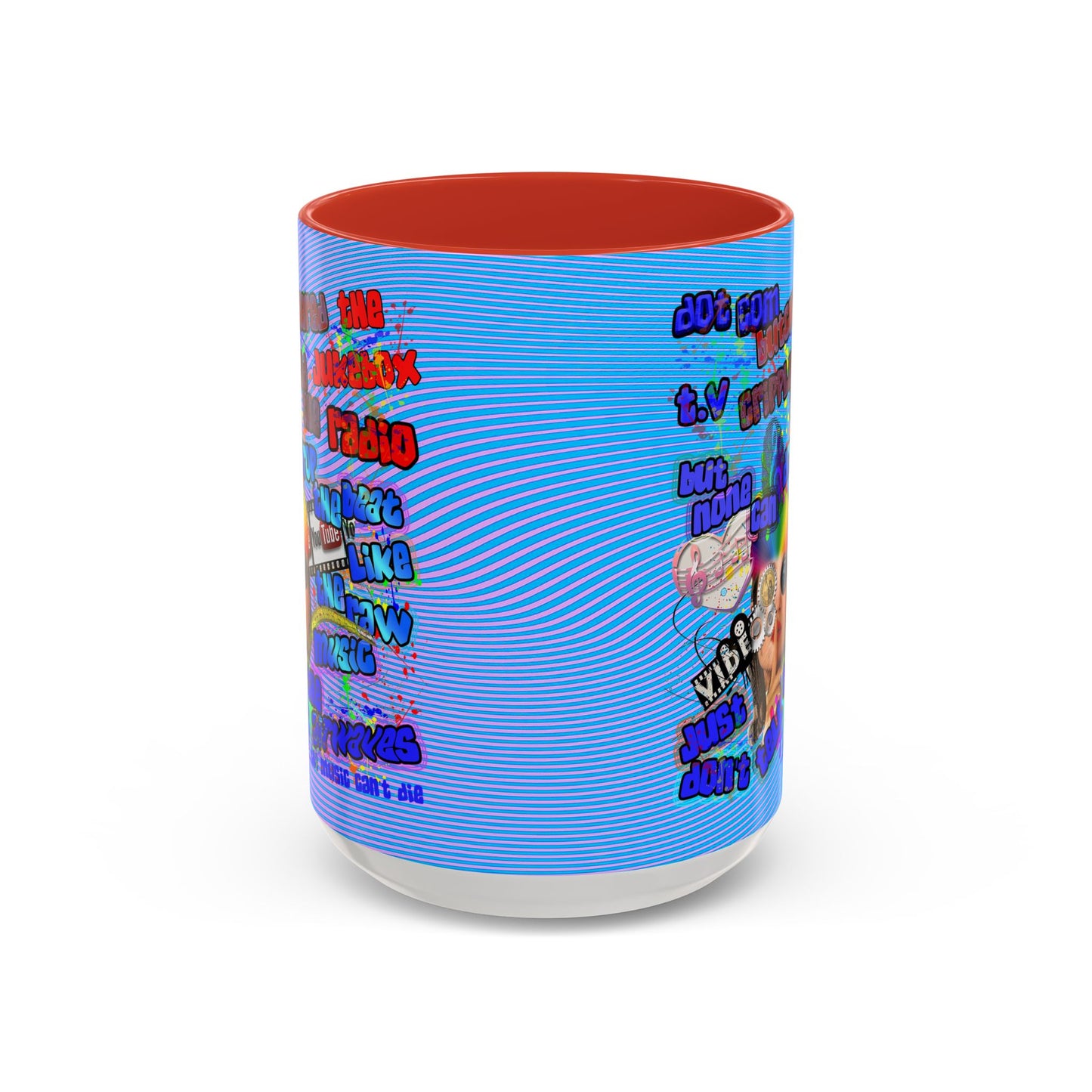 drop the beat - Accent Mug (light blue-purple wave)