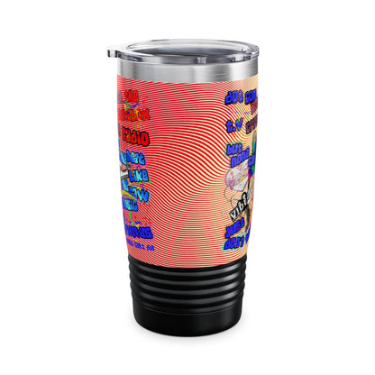 drop the beat - Ringneck Tumbler, 20oz  (yellow-orange wave)