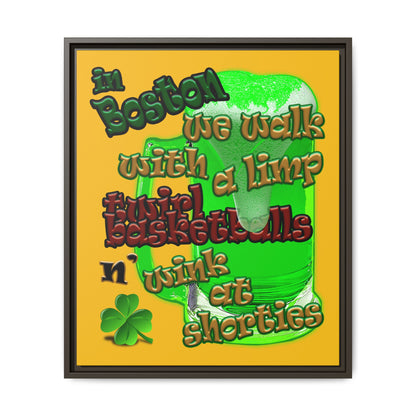 celtics logo - framed canvas art (yellow)