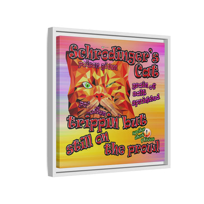 schrodinger's cat - framed canvas art (color blur)