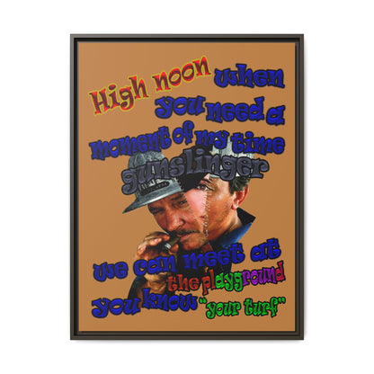 high noon - framed canvas art (light brown)