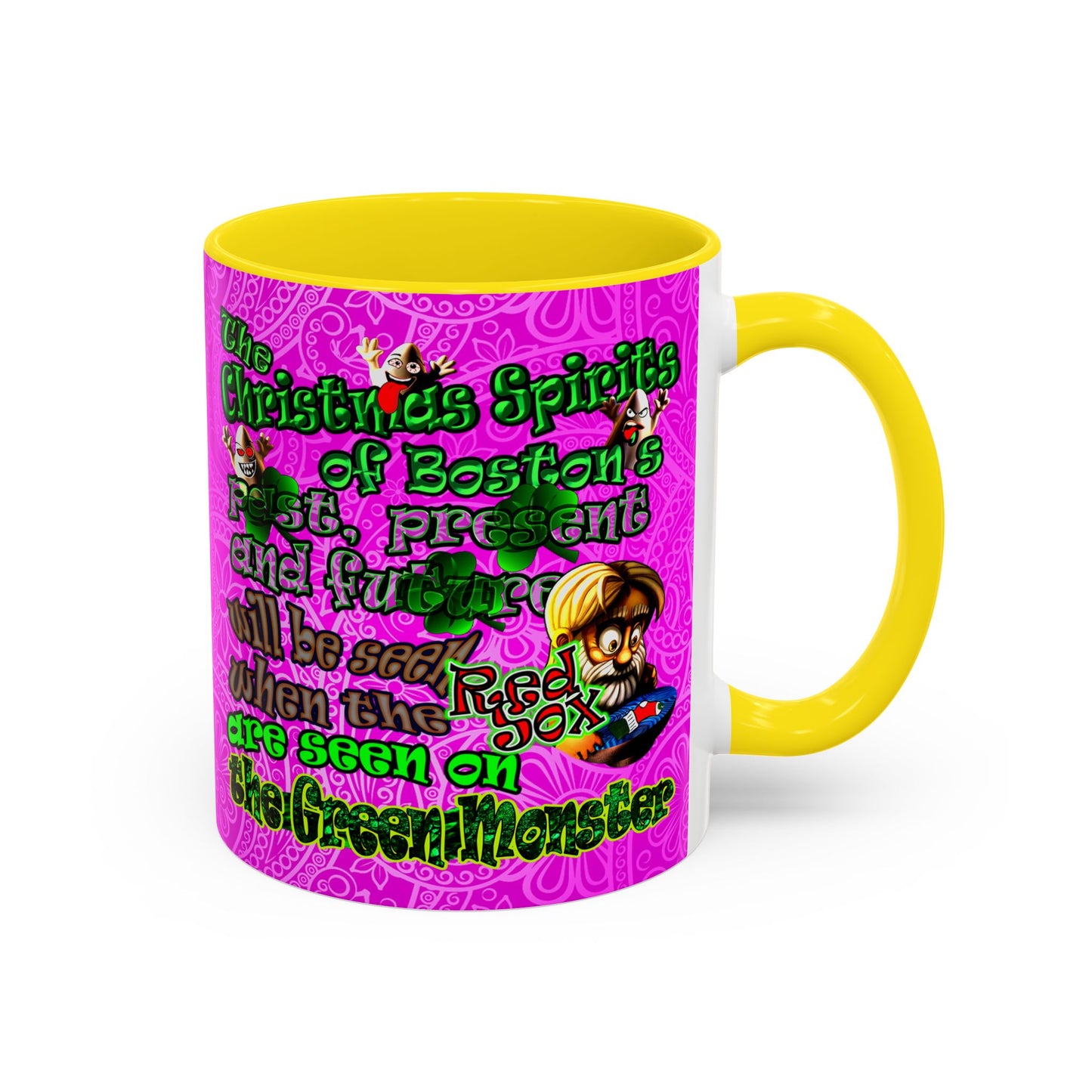 christmas spirits of boston - Accent Mug (pink swirl)
