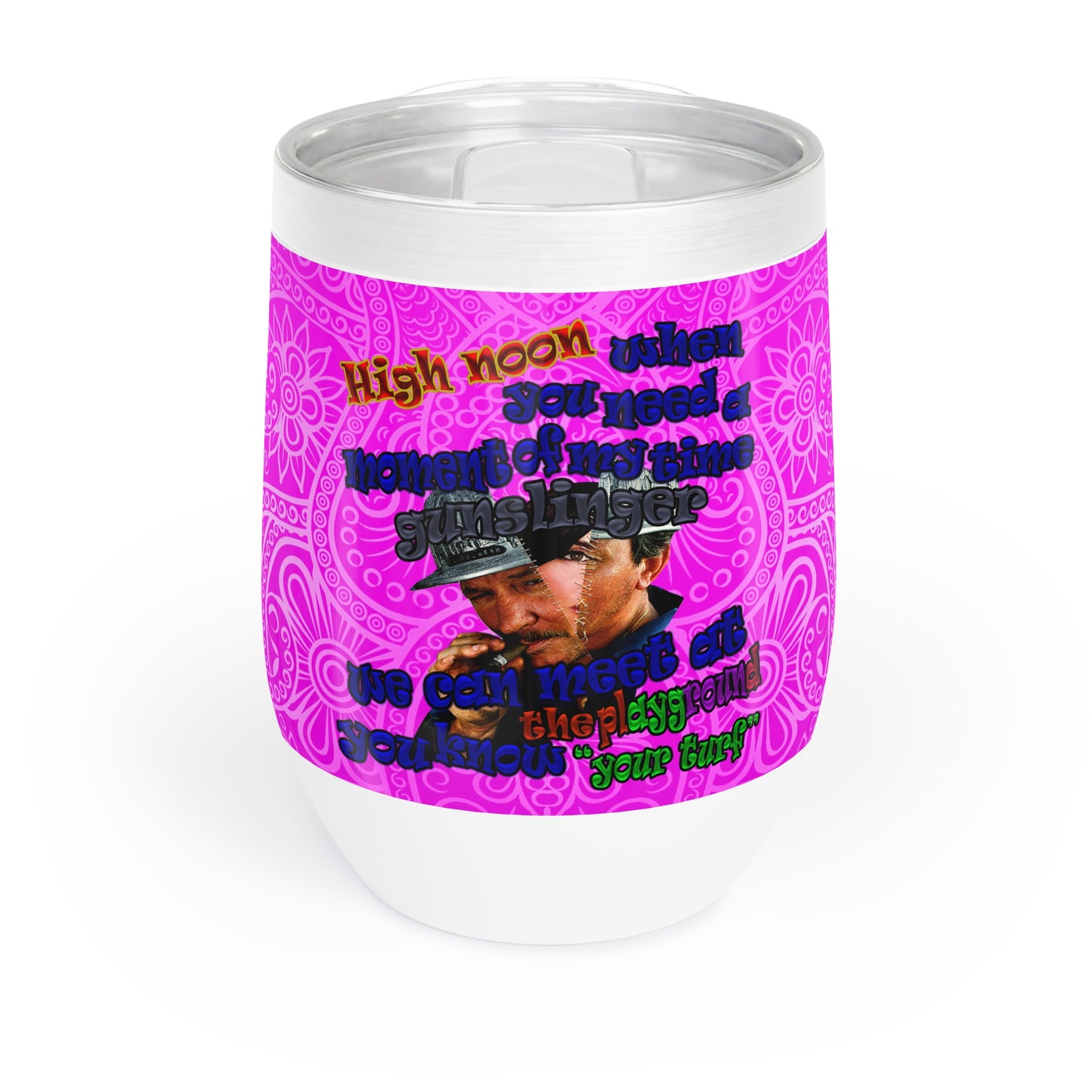 high noon - Chill Wine Tumbler (pink swirl)