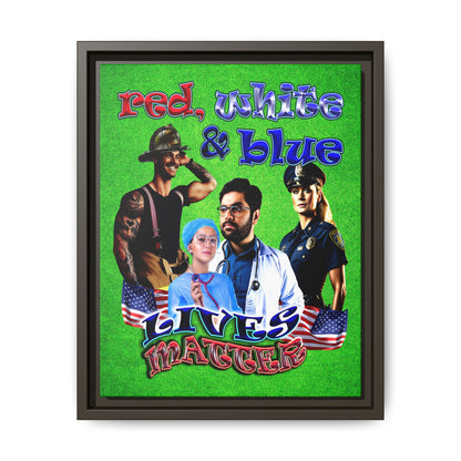rw&b lives matter - framed canvas art (green turf)