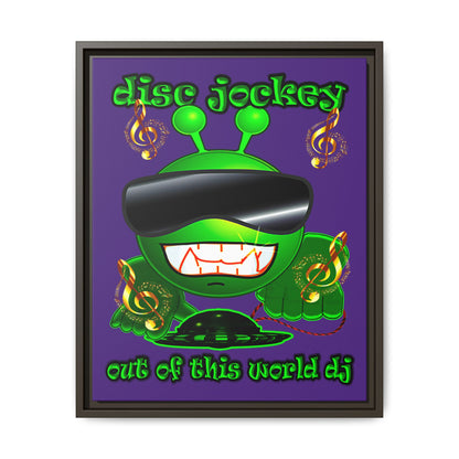 disc jockey - framed canvas art (purple)