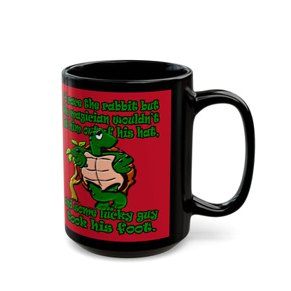 turtle race - Black Mug (dark red)