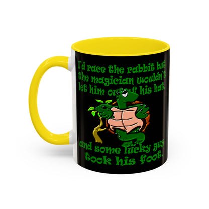 turtle race - Accent Mug (black)