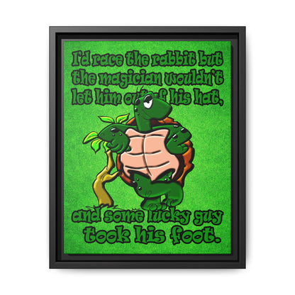 turtle race - framed canvas art (green turf)
