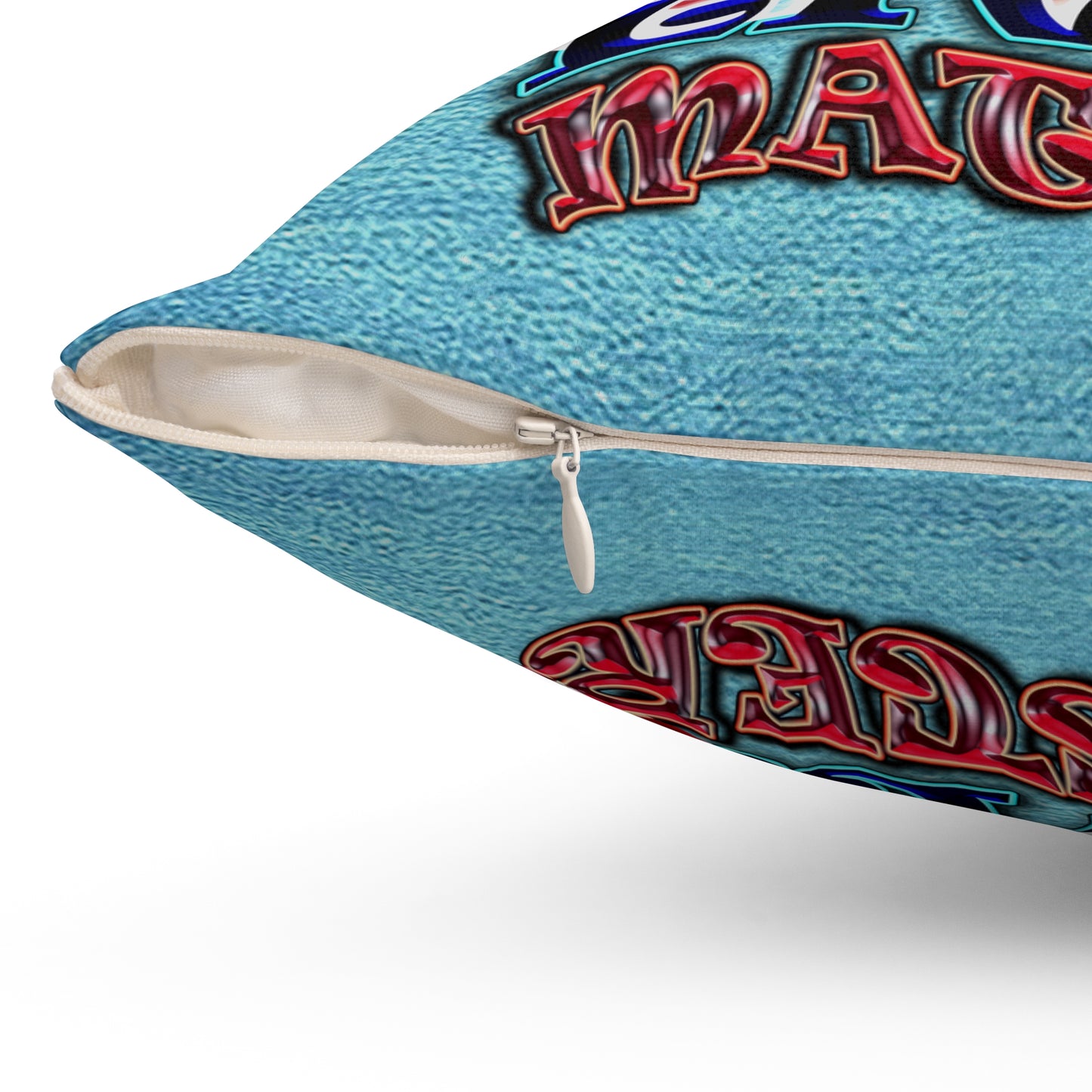 rw&b lives matter - Spun Polyester Square Pillow - (faded blue)