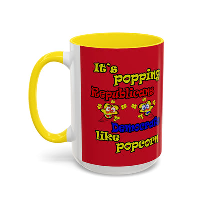 popping like popcorn - Accent Mug (dark red)