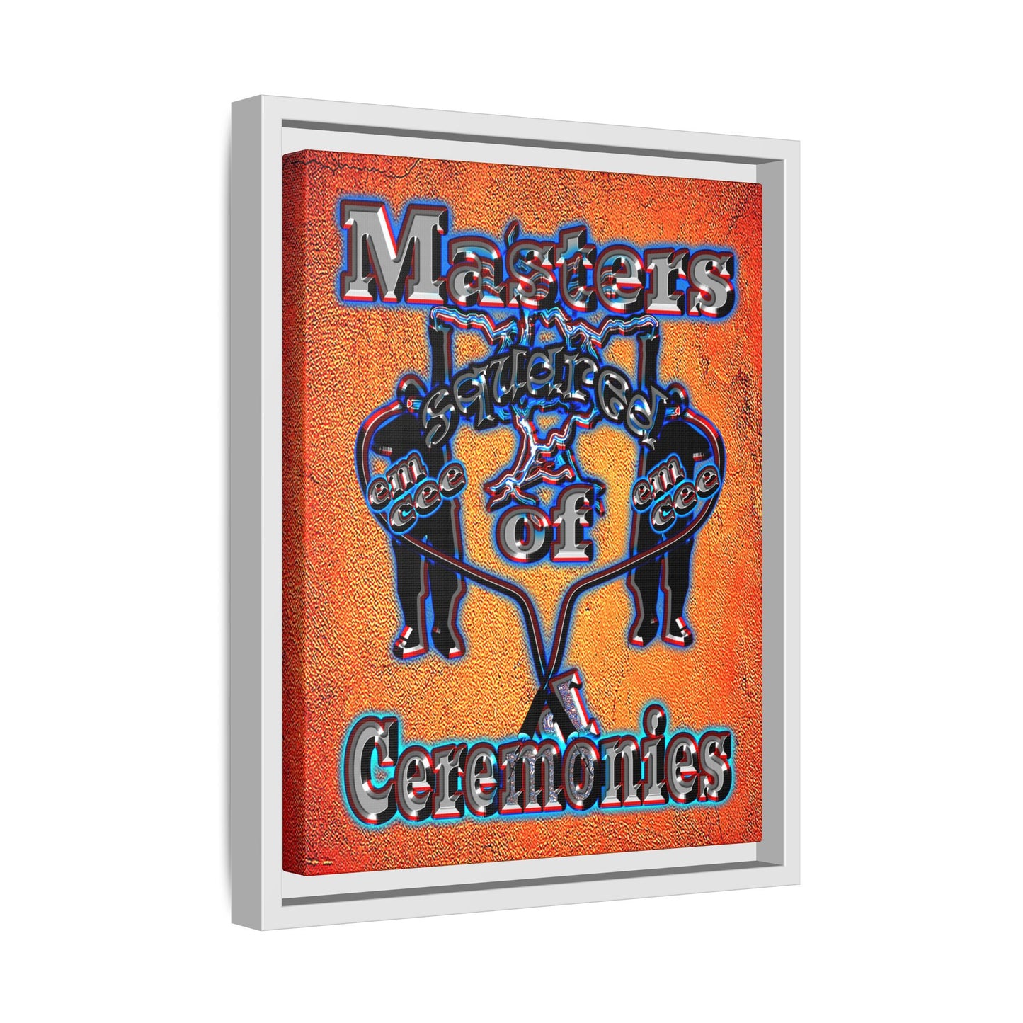 em cee squared - framed canvas art (burnt orange)