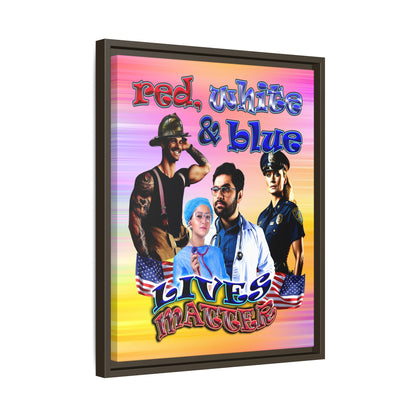 rw&b lives matter - framed canvas art (color blur)