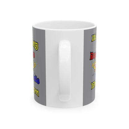 popping like popcorn - White Mug (grey)