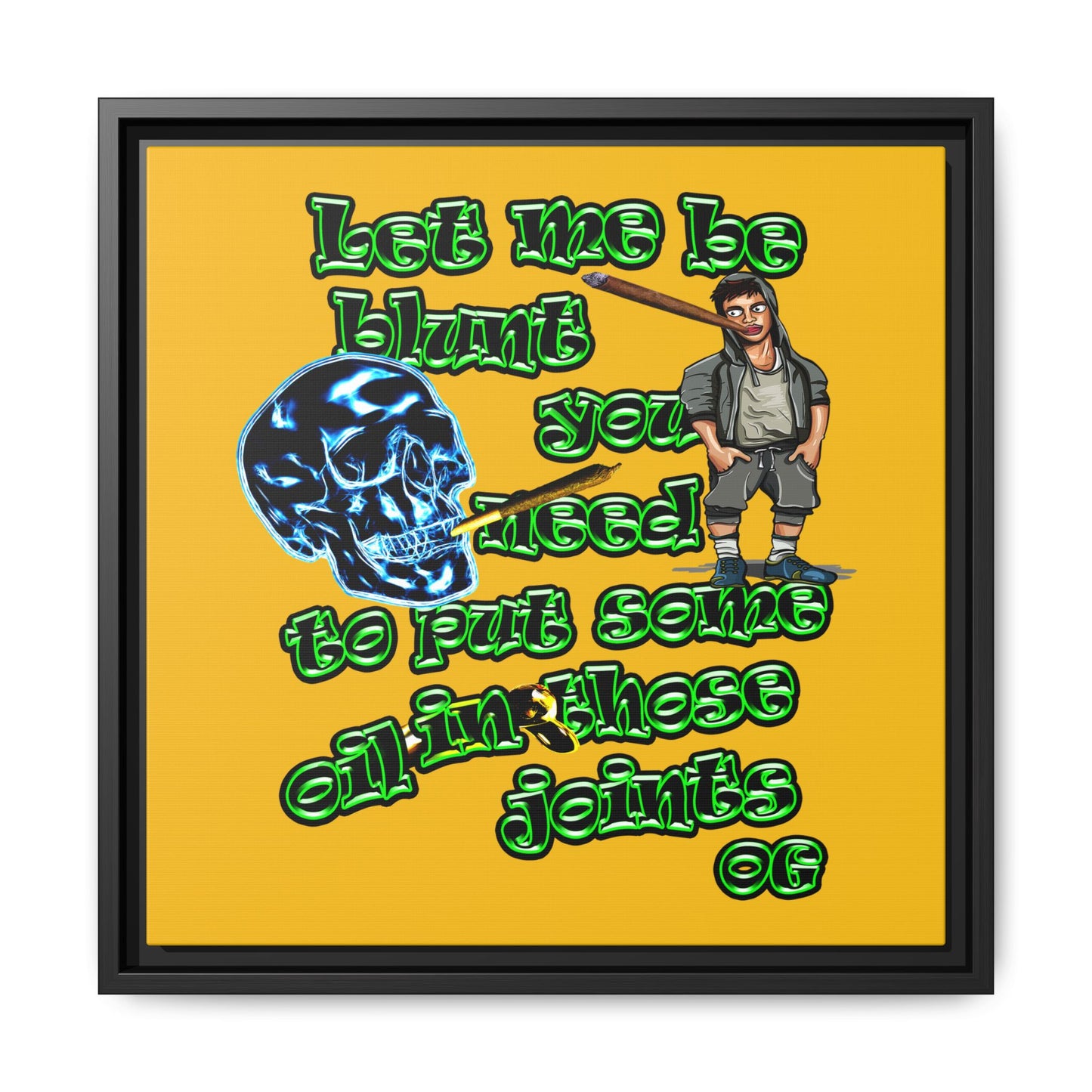 og - framed canvas art (yellow)