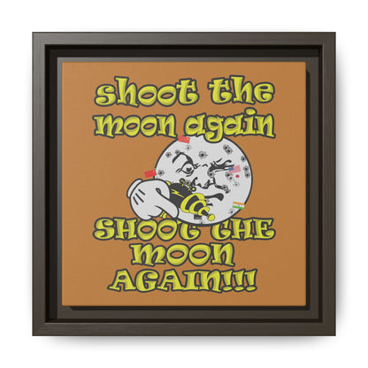 shoot the moon again - framed canvas art (light brown)