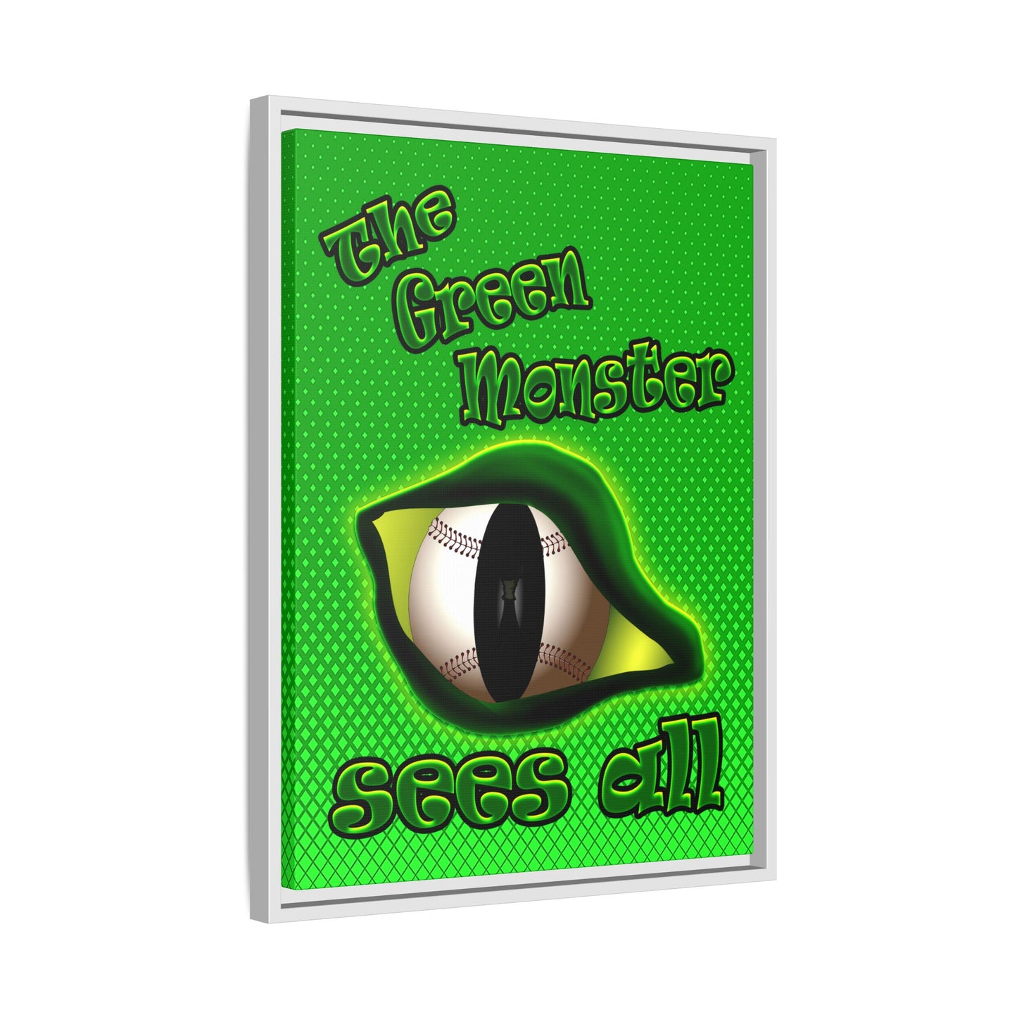 green monster - framed canvas art (logo green)