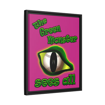 green monster - framed canvas art (pink)