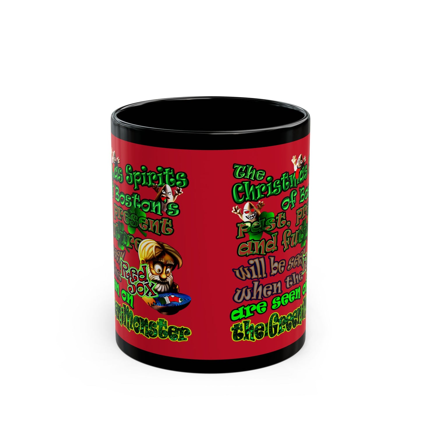 christmas spirits of boston - Black Mug (dark red)
