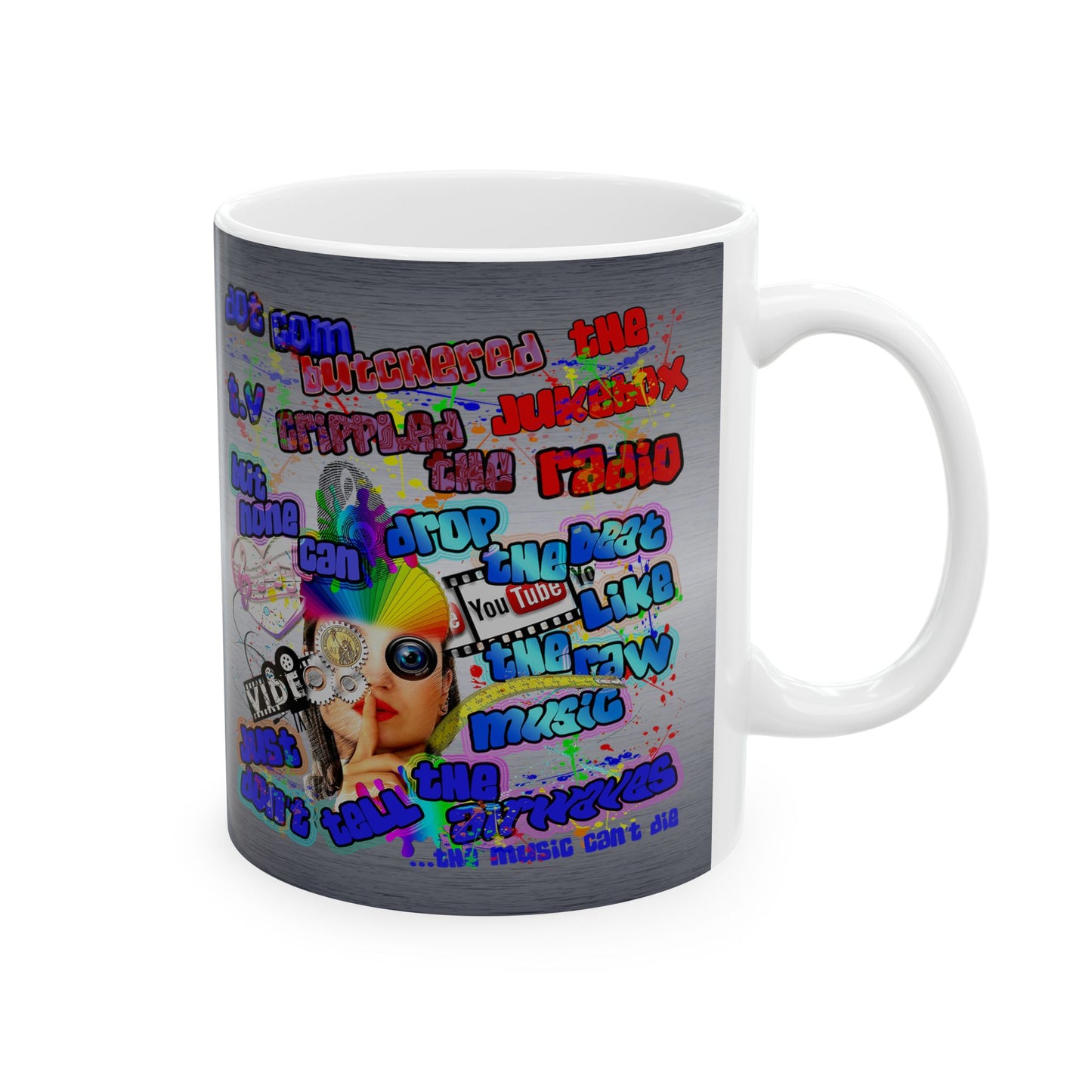 drop the beat - White Mug (brushed nickel)