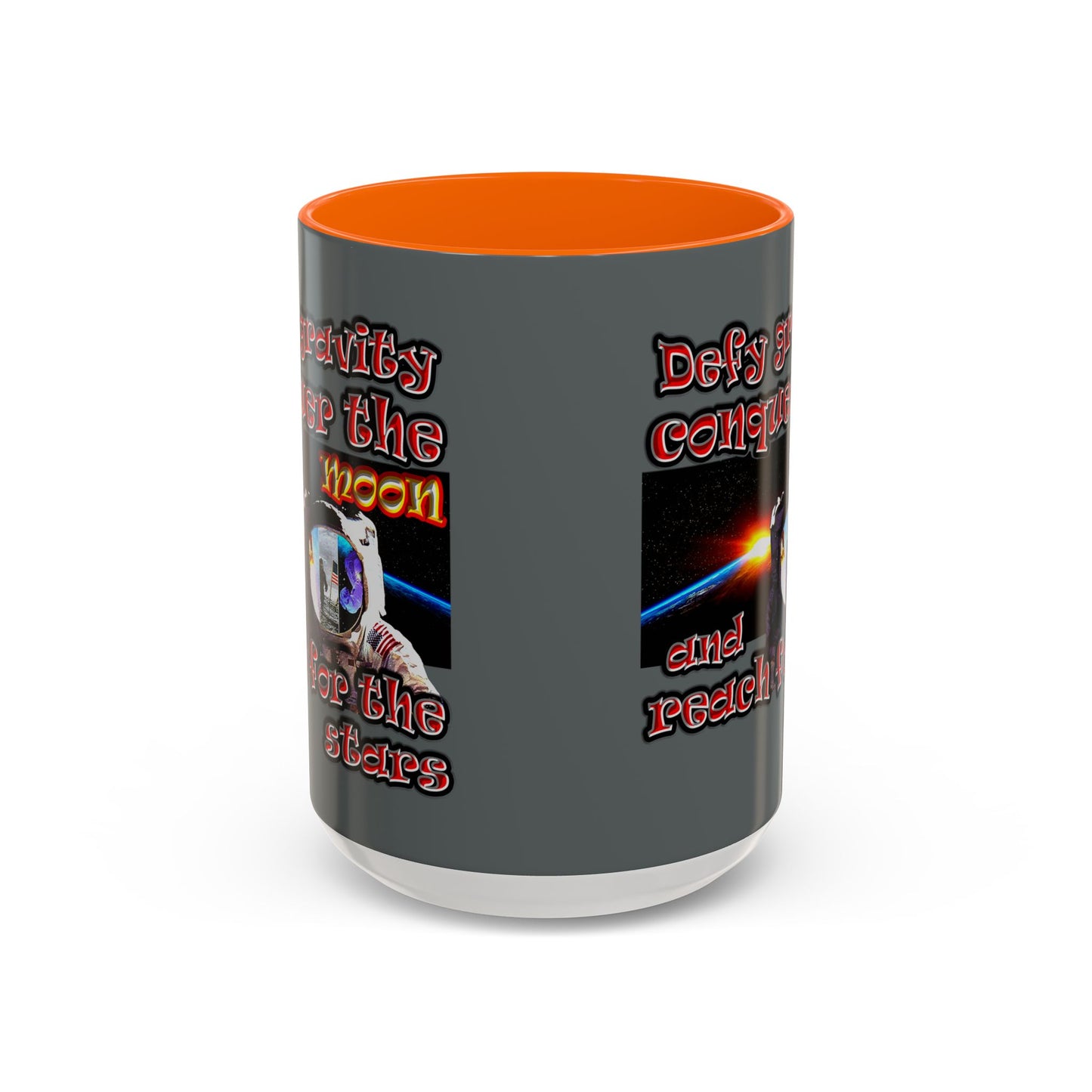 defy conquer reach - Accent Mug (dark grey)