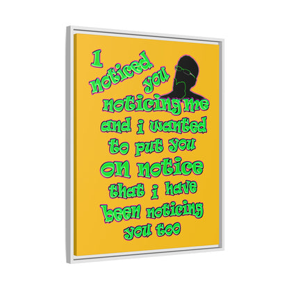 noticed you noticing - framed canvas art (yellow)