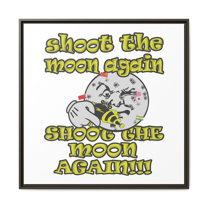 shoot the moon again - framed canvas art (white)