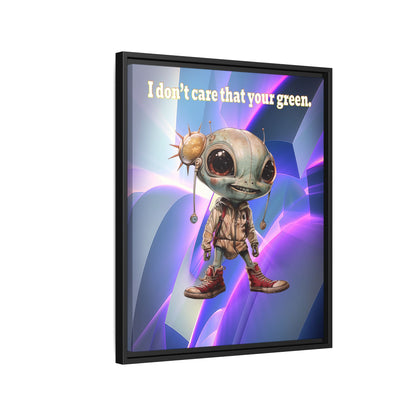 I don't care that your green - framed canvas art (grey-pink wave)