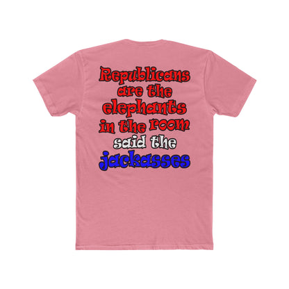 donkeys and elephants - Men's Cotton Crew Tee