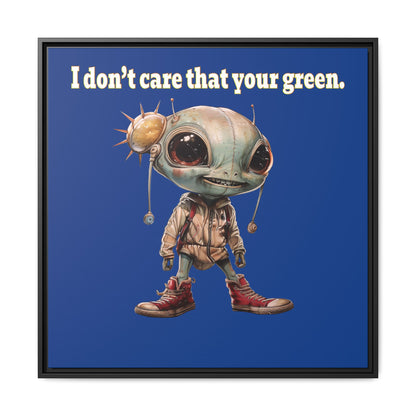 I don't care that your green - framed canvas art (dark blue)