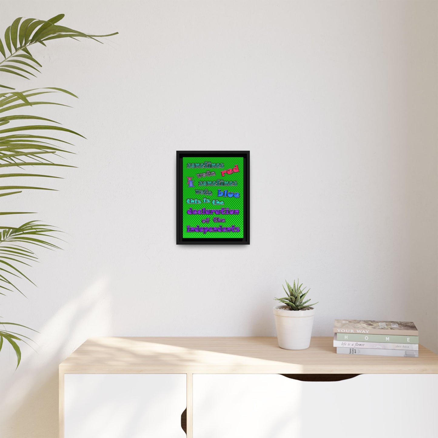 declaration of the independents - framed canvas art (logo green)