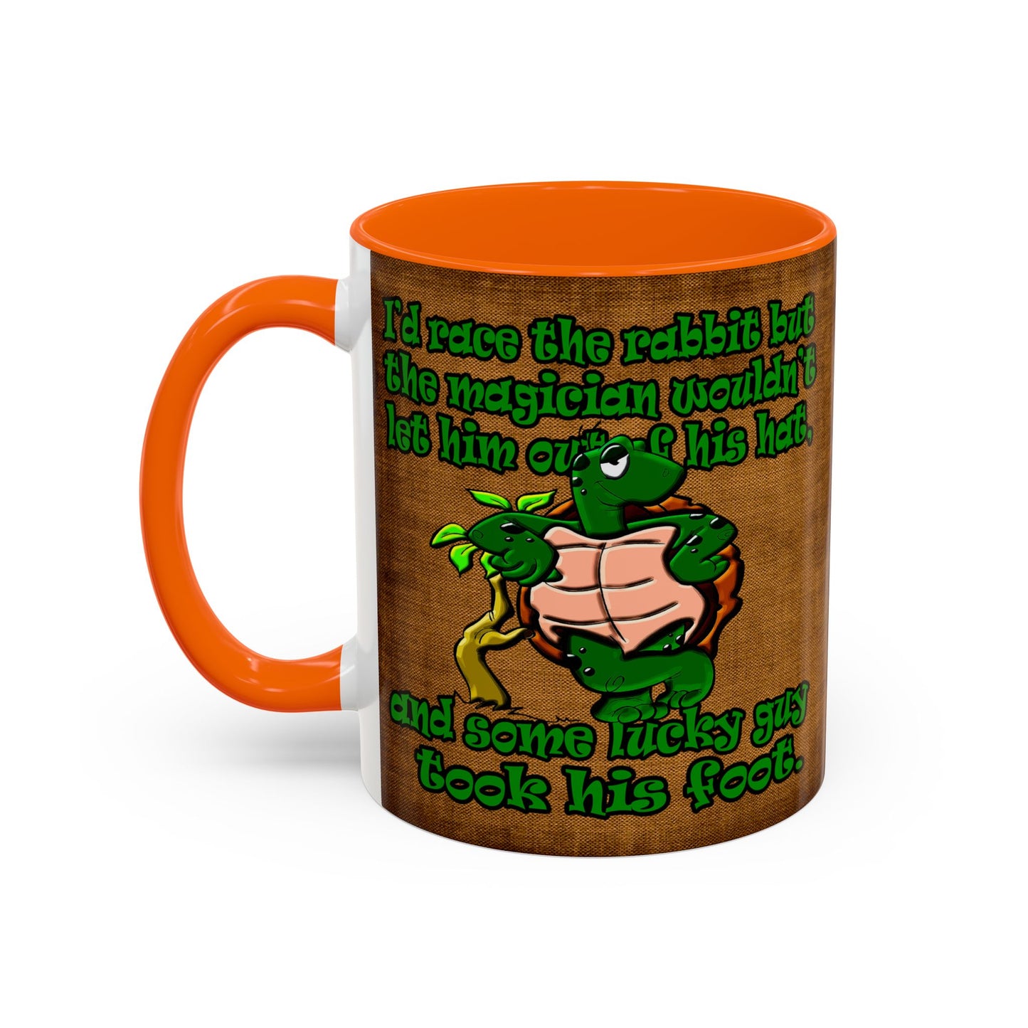 turtle race - Accent Mug (brown papyrus)