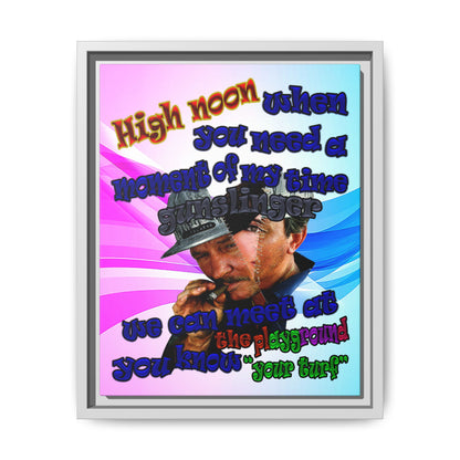 high noon - framed canvas art (light blue-pink wave)