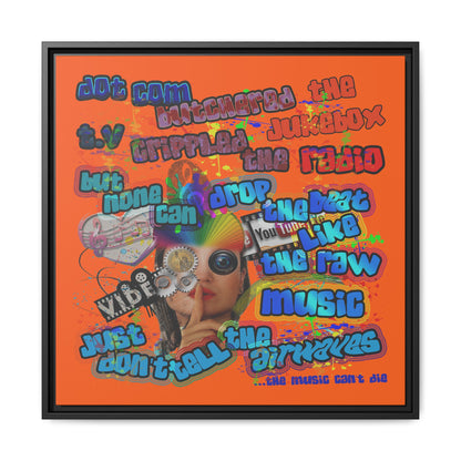 drop the beat - framed canvas art (orange)