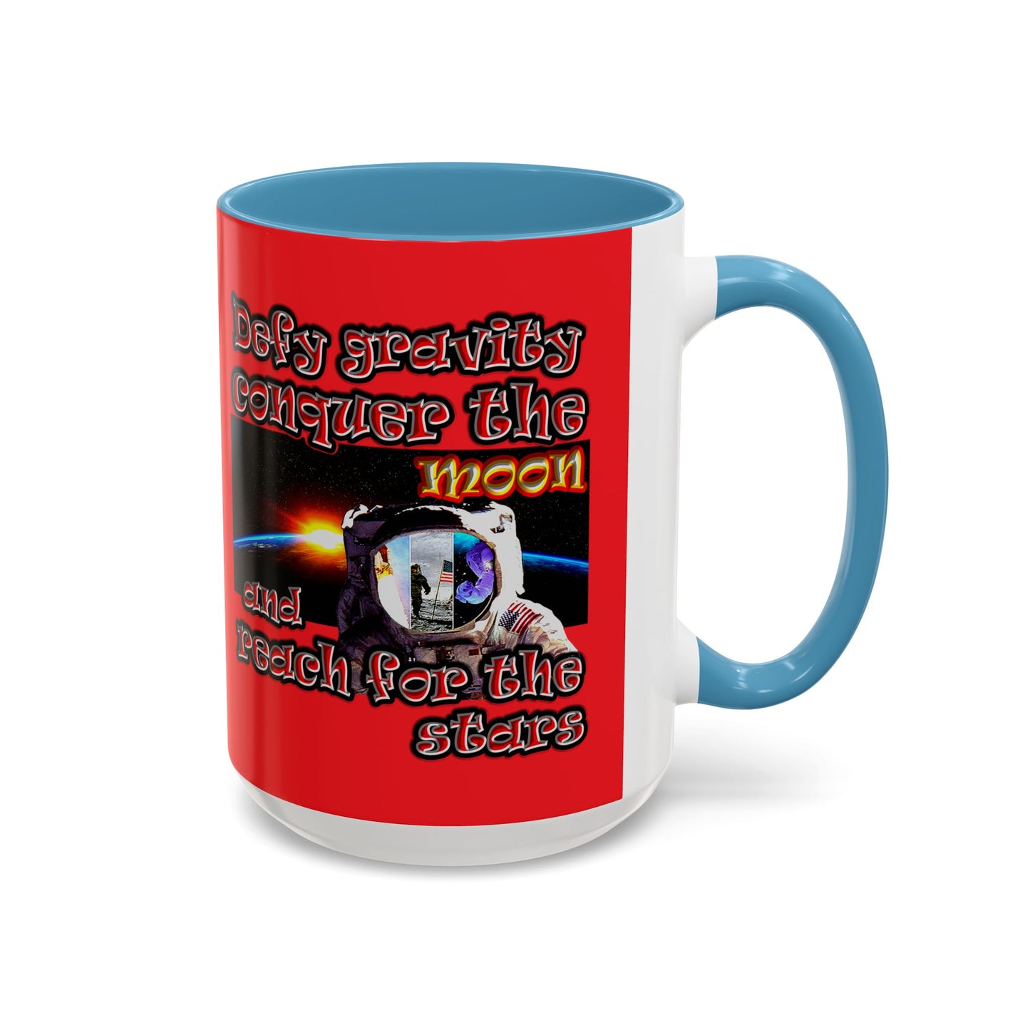 defy conquer reach - Accent Mug (red)