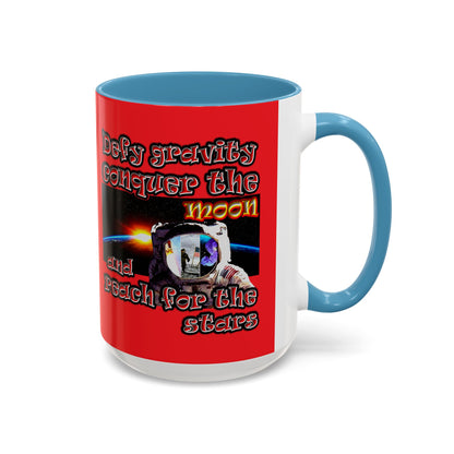 defy conquer reach - Accent Mug (red)