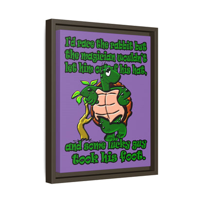turtle race - framed canvas art (light purple)