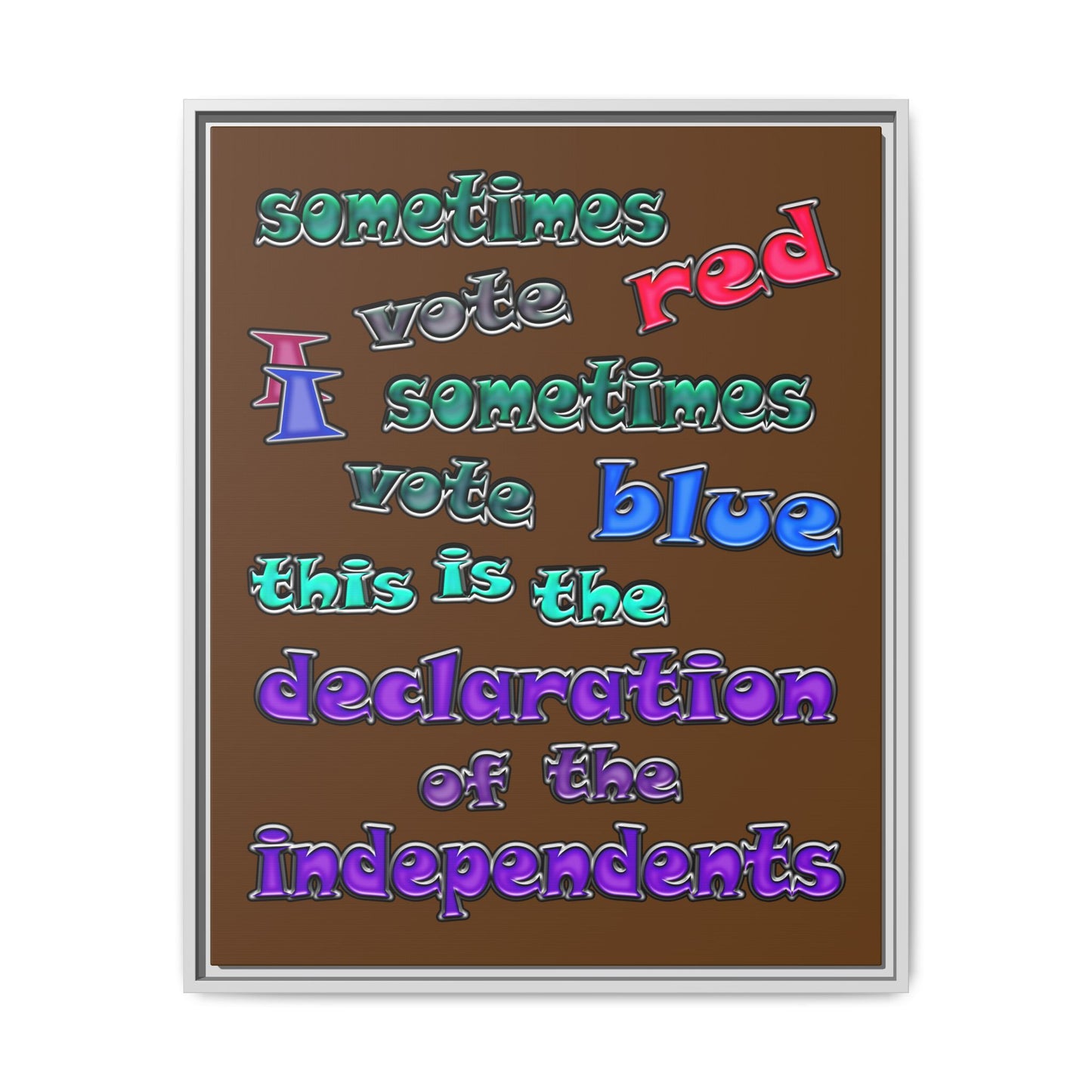 declaration of the independents - framed canvas art (brown)