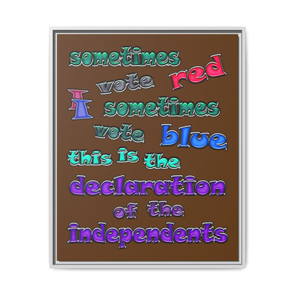 declaration of the independents - framed canvas art (brown)