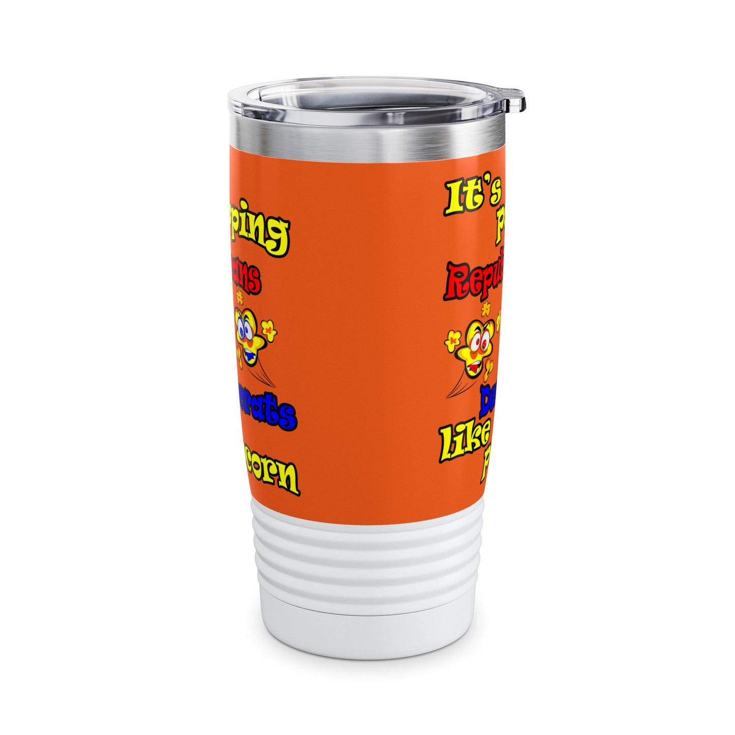 popping like popcorn - Ringneck Tumbler, 20oz (orange)