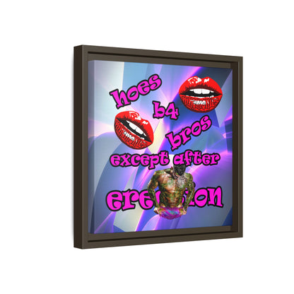 hoes b4 bros - framed canvas art (grey-pink wave)