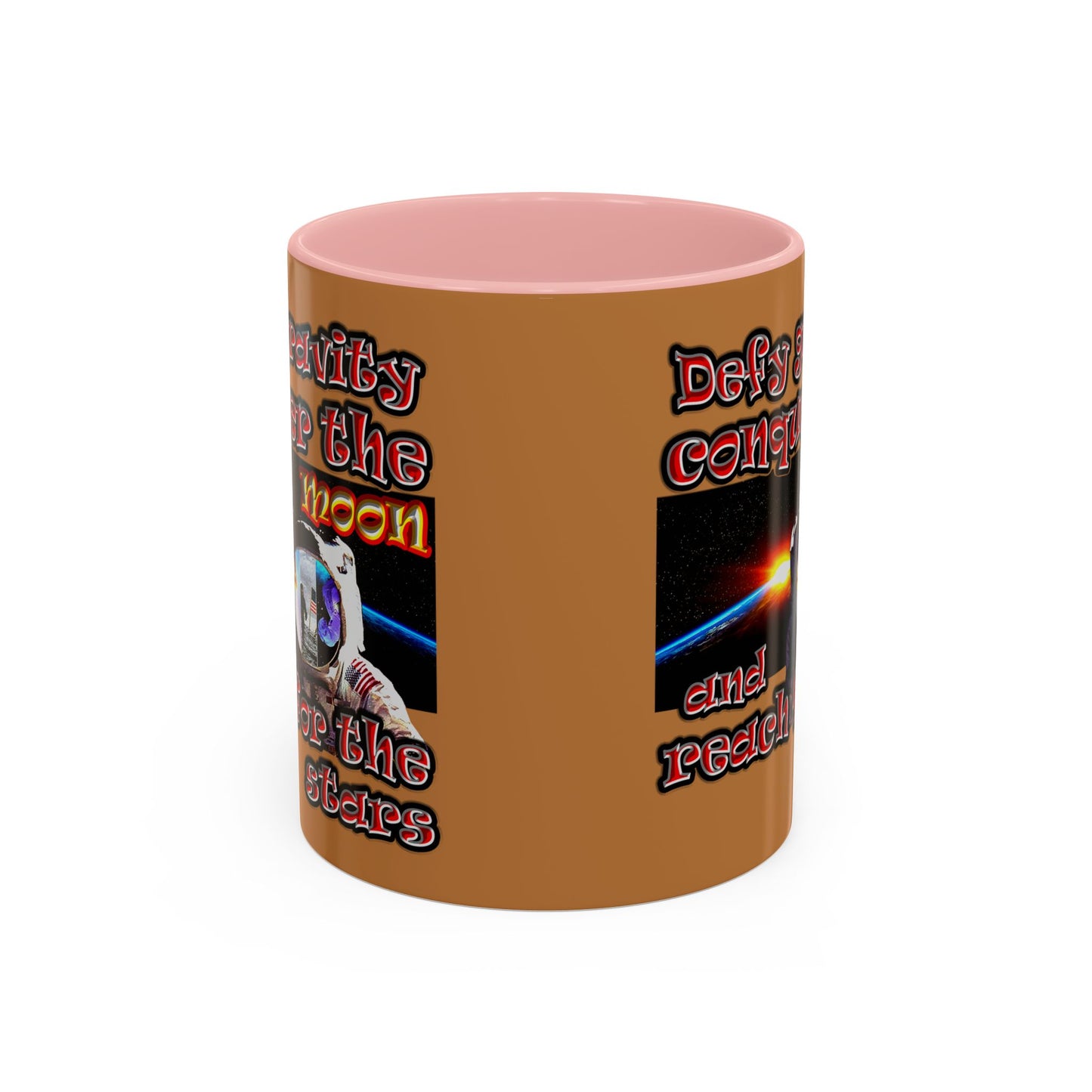 defy conquer reach - Accent Mug (light brown)