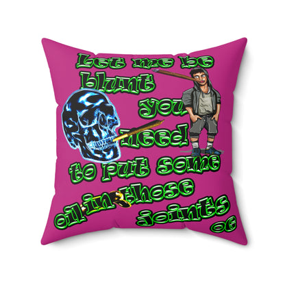 og - Spun Polyester Square Pillow - (pink)