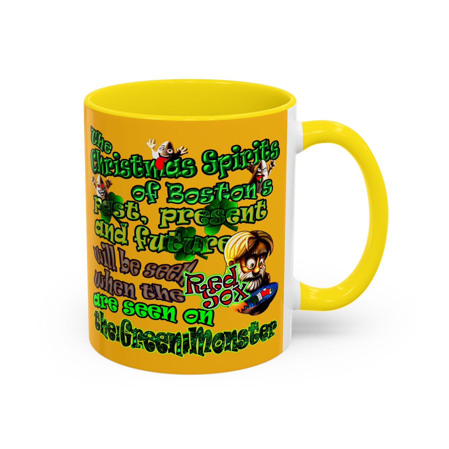 christmas spirits of boston - Accent Mug (yellow)