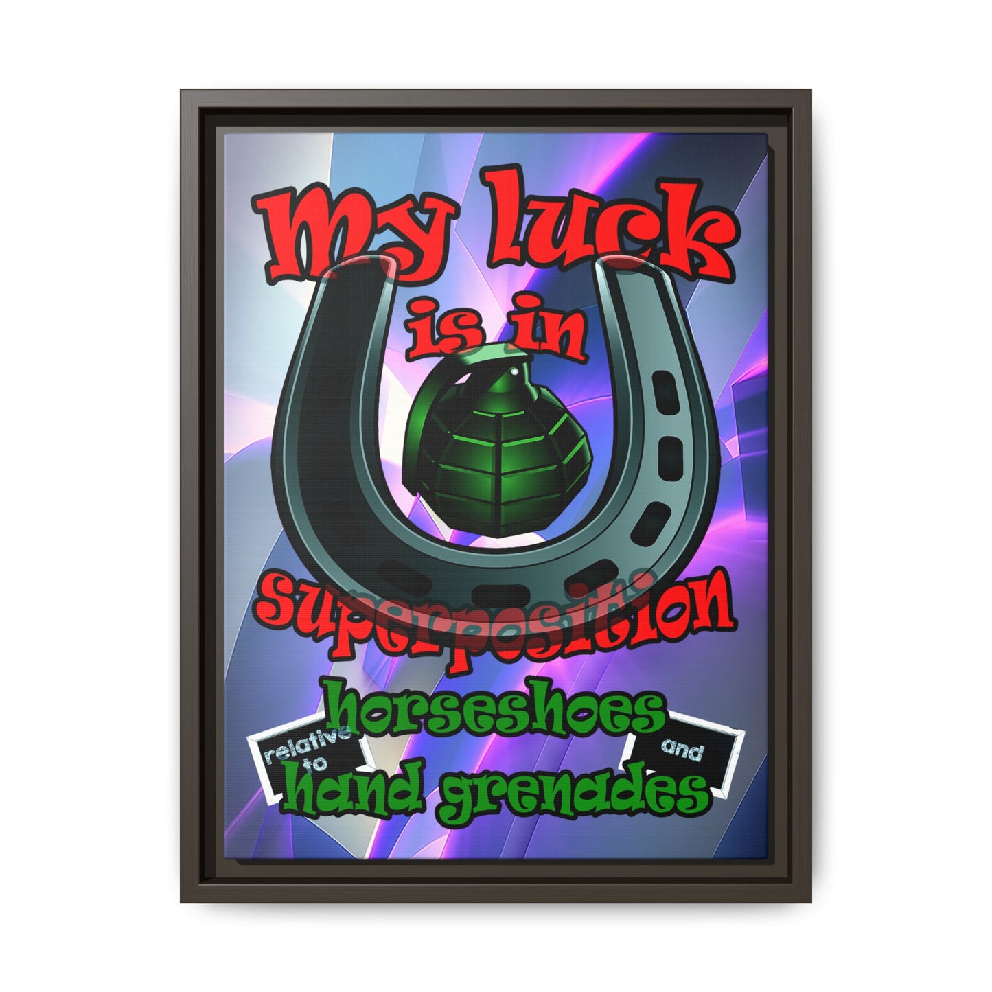 my luck - framed canvas art (grey-pink wave)