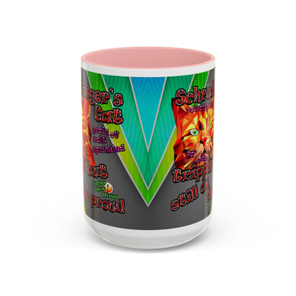 schrodinger's cat - Accent Mug (rainbow split)